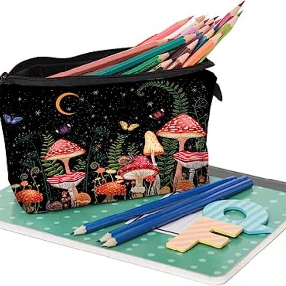 Mushrooms Moon Makeup Bag New - Picture 4 of 6